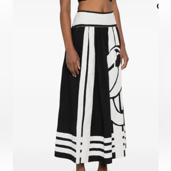 Farm Rio Nature Black Midi Skirt - Picture 2 of 6